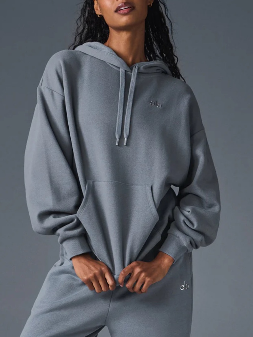 Alo accolade hoodie XS steel grey